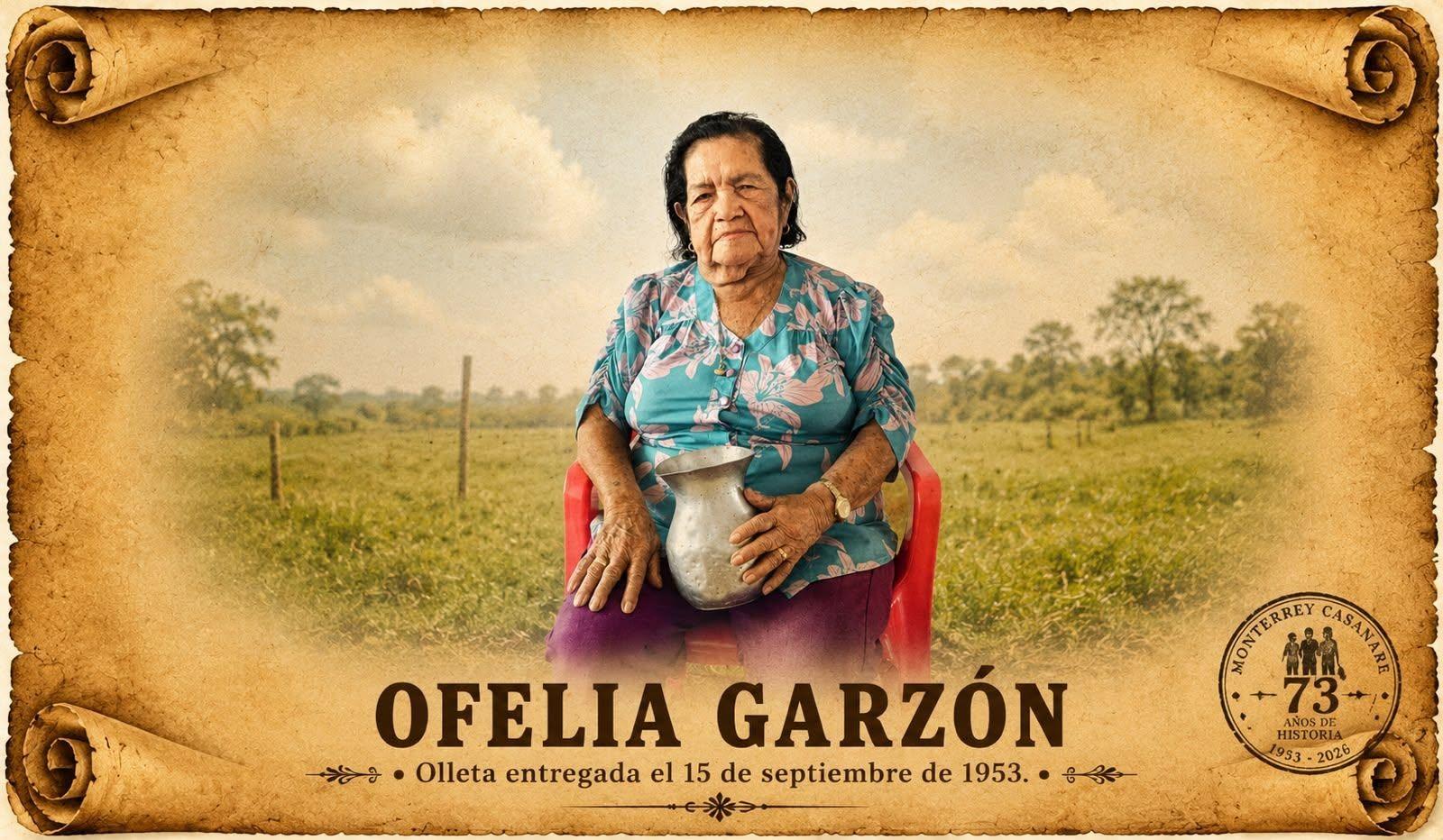 Olleta de metal entregada a los combatientes en la desmovilización de 1953, sostenida por Ofelia Garzón